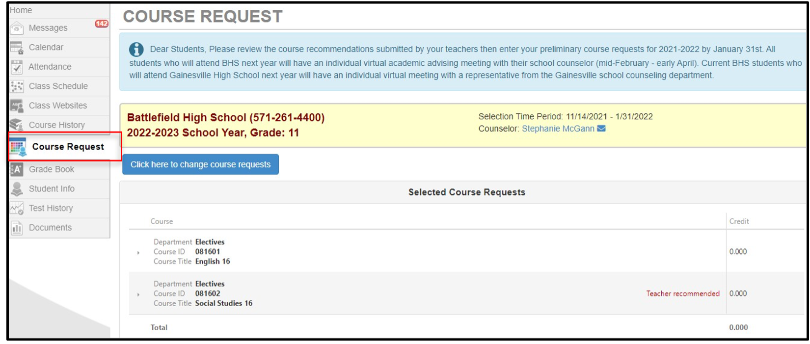 Course Request